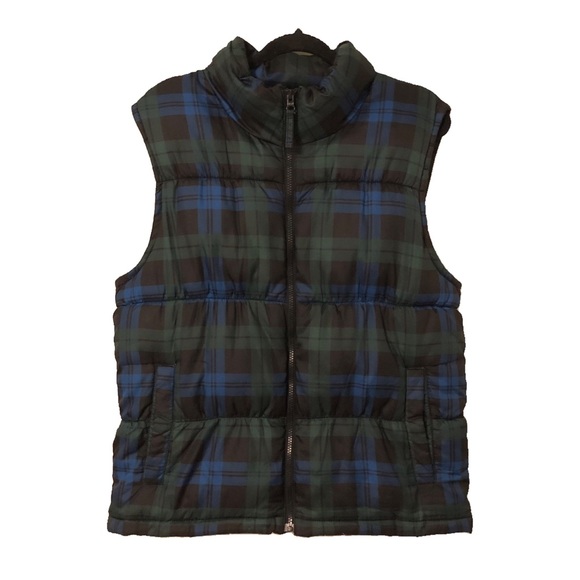 Old Navy Jackets & Blazers - Old Navy Plaid Puffer Vest Jacket